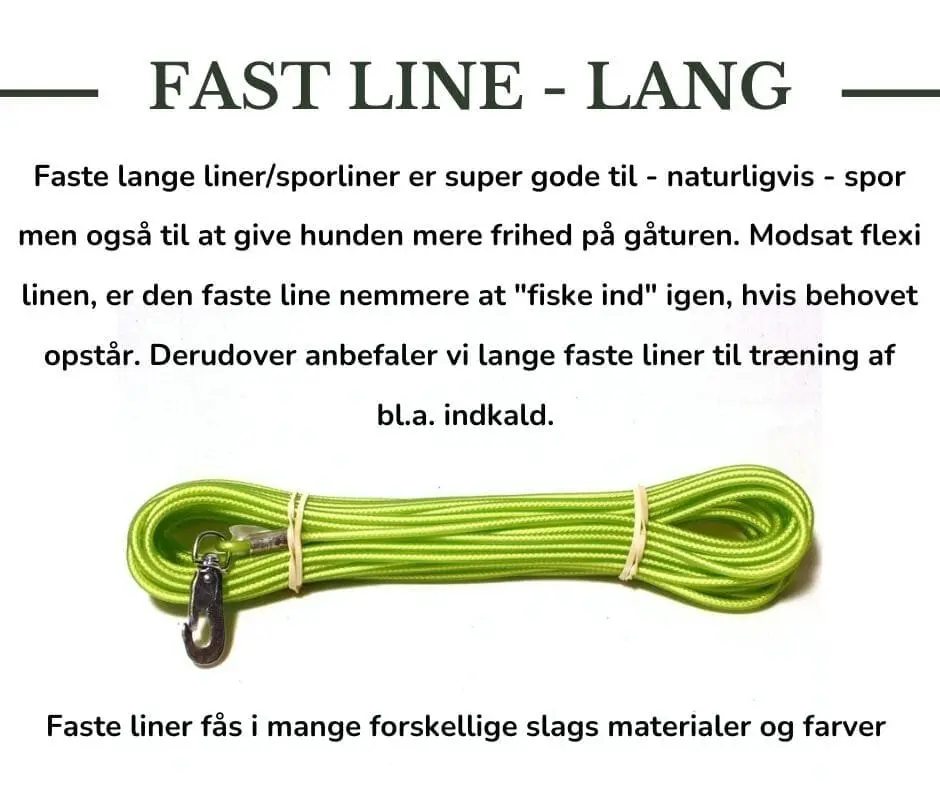 Grøn fast line til hundetræning og gåture