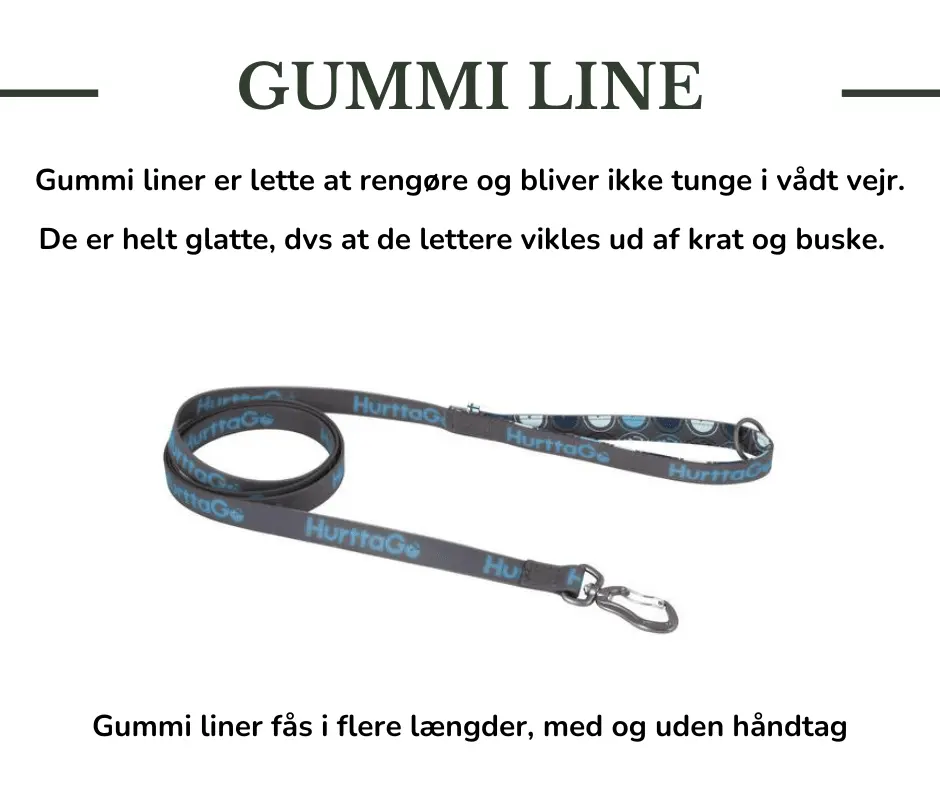 Grå gummiline til hund med karabinhage